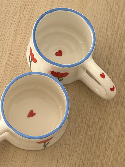 Ceramic mug | Red Flowers & Love