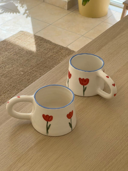 Ceramic mug | Red Flowers & Love
