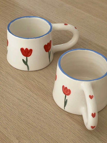 Ceramic mug | Red Flowers & Love
